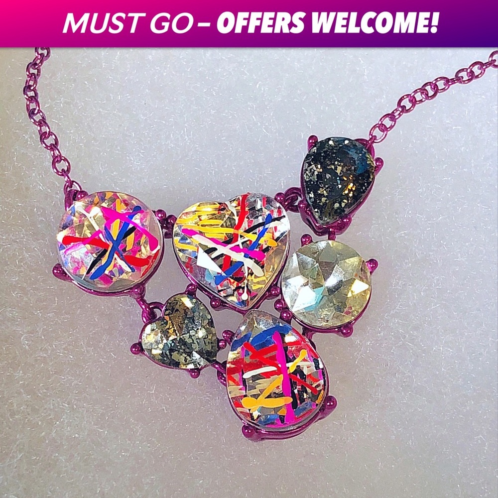 Betsey Johnson East Harlem Shuffle Heart Bib NWT